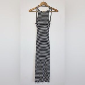 Striped Openback Midi Dress